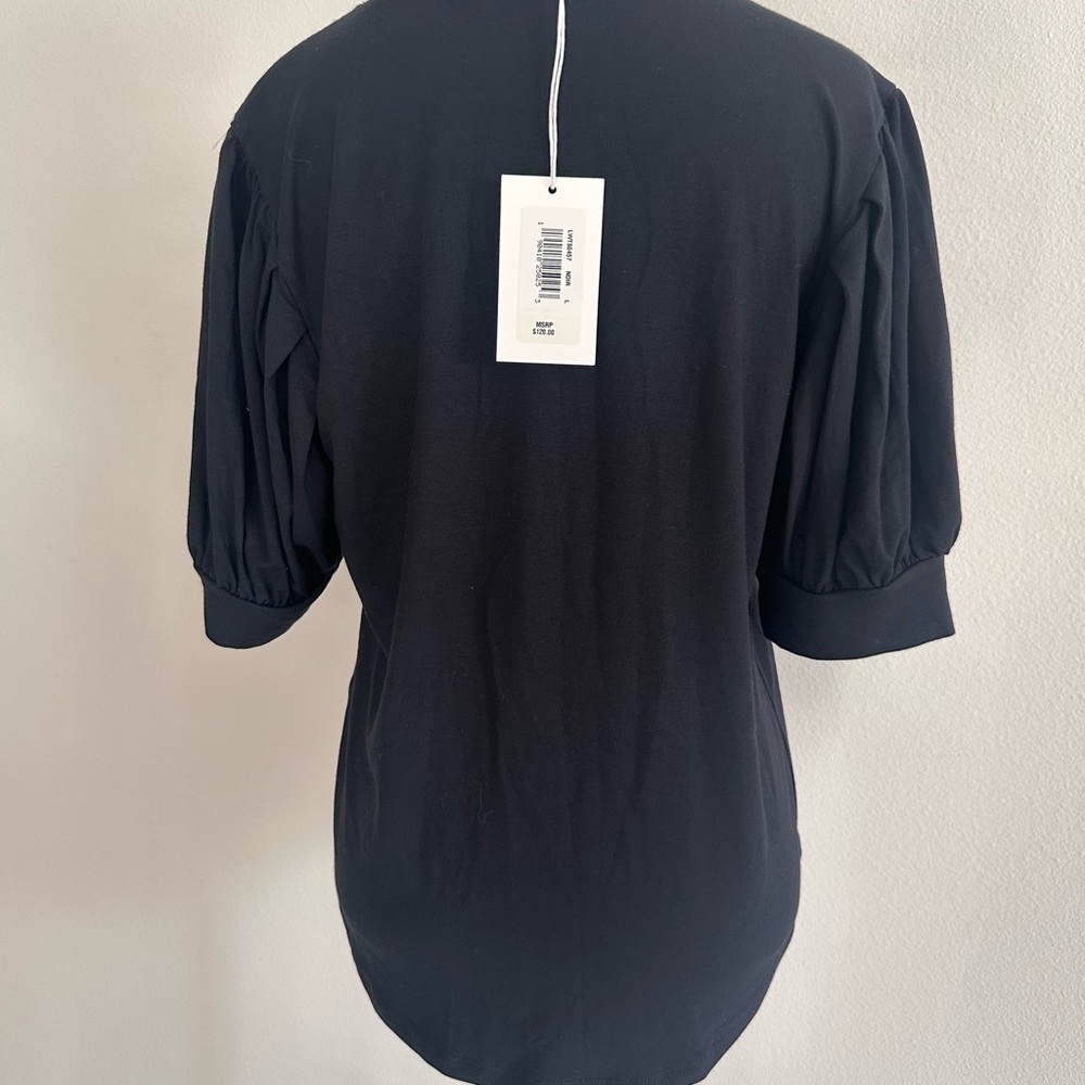Frame Denim Black Puff Sleeve Tee - Picture 3 of 8